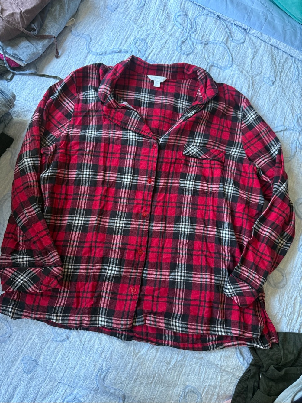 Women’s Charter Club Red Plaid Pajama Top